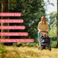 The InnoPet Comfort Air Eco is a sturdy dog stroller with pneumatic air filled tyres, perfect for off road and every day trips with your pet