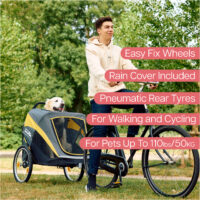 The InnoPet Hercules 2.0 bike trailer doubles as a dog pram for large dogs.