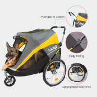 Features of the InnoPet Hercules 2.0 include large pneumatic tyres, easy folding system and a push bar