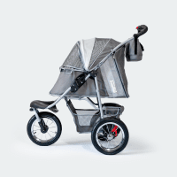 InnoPet Dog Pram Comfort Air Eco Grey Side View Mesh Closed