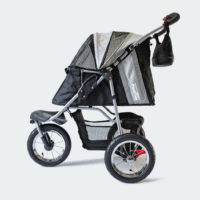 innopet hondenbuggy comfort air eco zwart grijs zijkant