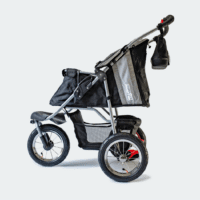 innopet hondenbuggy comfort air eco zwart grijs zijkant cabine open