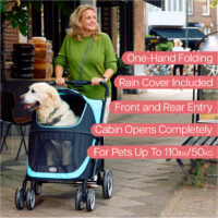 The InnoPet Mamut is a large dog wagon for breeds like retrievers, english bulldogs and rottweilers. Colour: Ocean Blue
