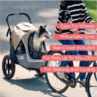 The InnoPet Evolution latte beige is a dog pram and dog bike trailer in one. the sturdy wheels ensure the use off road