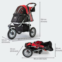 Measurements InnoPet Comfort EFA Eco Red Black / Afmetingen InnoPet Comfort EFA Eco Rood Zwart