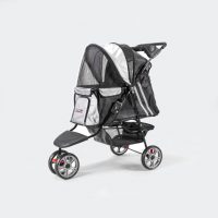 InnoPet Dog Pram All Terrain Black Silver Oblique View