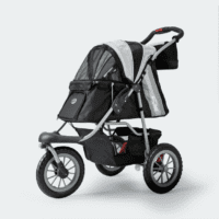 innopet comfort efa black silver dog pram product picture oblique view