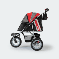 innopet hondenbuggy comfort efa rood zwart zijkant