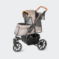 InnoPet Hondenbuggy Premium Cozy Beige - Productfoto Schuin Gaas Open