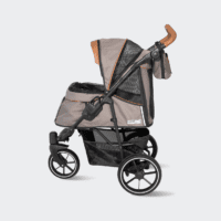 InnoPet Hondenbuggy Premium Cozy Beige - Productfoto Zijkant Gaas Open