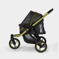InnoPet Premium Comfort hondenwagen zwart met gesloten kap en comfortabele cabine voor honden tot 25 kg.
