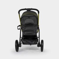 Achterzijde van de InnoPet Premium Comfort hondenwagen zwart met ruim opbergvak.