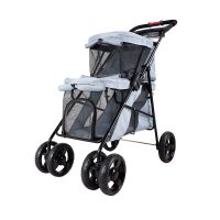 Ibiyaya Double Decker pet stroller grey