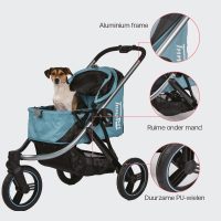 De InnoPet Premium Comfort is de beste hondenbuggy voor honden tot 25kg. hoge duwstang, makkelijk opvouwen, aluminium frame. Beste hondenbuggy voor hardlopen.