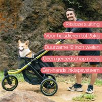 De InnoPet Premium Comfort is de beste hondenbuggy voor honden tot 25kg. hoge duwstang, makkelijk opvouwen, aluminium frame. Beste hondenbuggy voor hardlopen.