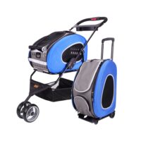 Ibiyaya 5-in-1 hondenbuggy autostoel voor hond rugtas voor huisdier carrier blauw