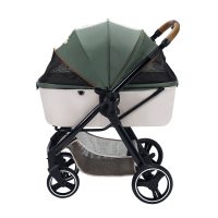 Ibiyaya Retro Luxe pet stroller in colour green