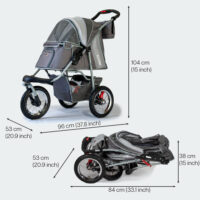 Afmetingen InnoPet Comfort Air Eco Grijs - Measurements InnoPet Comfort Air Eco Grey