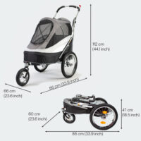Afmetingen / measurements InnoPet Sporty Dog Trailer Deluxe Grey