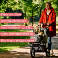 De InnoPet Comfort Air Eco Grijs is een stevige hondenbuggy met luchtbanden, perfect voor offroad-ritten en dagelijkse uitstapjes met uw huisdier.