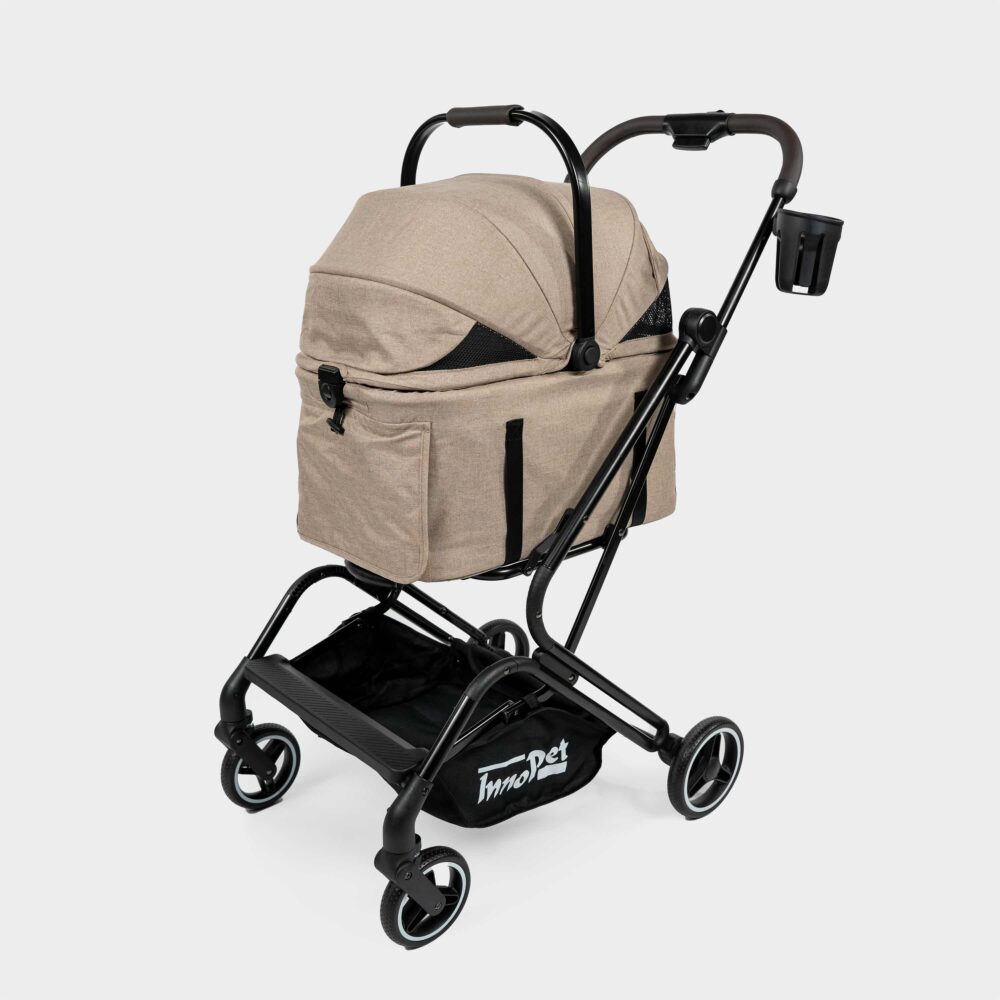 InnoPet Nomad pet stroller with detachable cabin in colour beige with trolley function for cats and small dogs