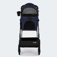 Compact folding cat buggy from InnoPet in colour blue with detachable cabin