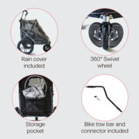 InnoPet Sporty EVR dog wagon and bike trailer with all terrain puncture-proof wheels