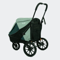 InnoPet Noah Lagoon Green and Grey pet stroller with all terrain wheels that doubles as a travel crate and bike trailer for small dogs