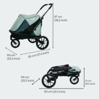 Afmetingen van de InnoPet Noah hondenbuggy en fietskar voor kleine honden