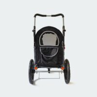 InnoPet Sporty EVR dog stroller with rubber all terrain wheels and a spacious cabin for comfortable rides on city routes and forest paths