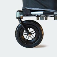 InnoPet Sporty EVR dog stroller with rubber all terrain wheels and a spacious cabin for comfortable rides on city routes and forest paths