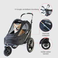 InnoPet Sporty EVR hondenbuggy en fietskar met anti-lekbanden