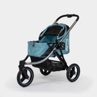 InnoPet Premium Comfort hondenwagen lichtblauw met geopende kap.