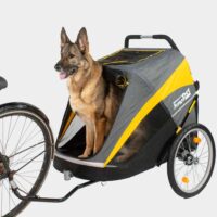 Shepherd Alsation Malinois large dog up to 50kg in dog stroller and bike trailer combination