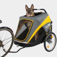 Shepherd Alsation Malinois large dog up to 50kg in dog stroller and bike trailer combination