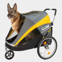 Shepherd Alsation Malinois large dog up to 50kg in dog stroller and bike trailer combination