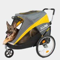 Shepherd Alsation Malinois large dog up to 50kg in dog stroller and bike trailer combination