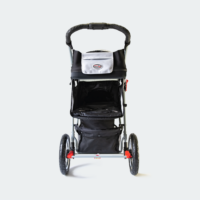 InnoPet Dog Pram Comfort Air Eco Black Silver Rear View Cabin Fully Open