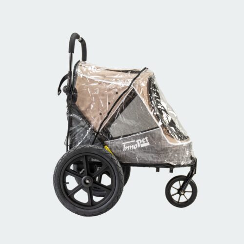 innopet-dog-bike-trailer-sporty-evolution-latte-rain-cover