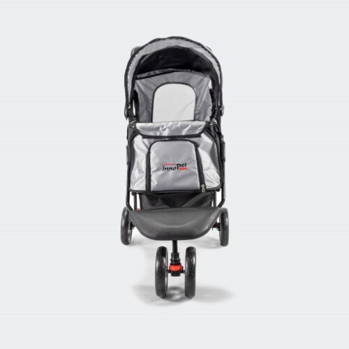 innopet-dog-pram-all-terrain-black-silver-front