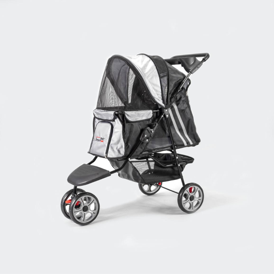 innopet-dog-pram-all-terrain-black-silver-side