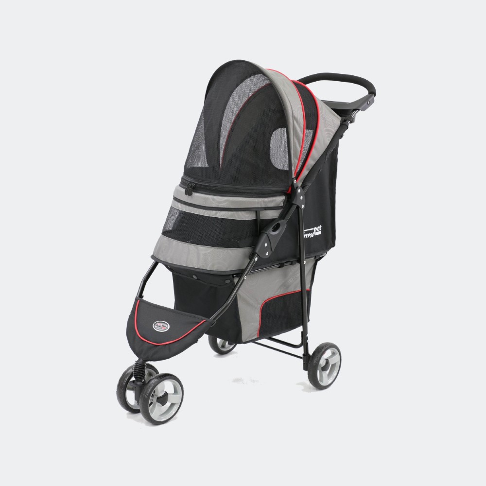 innopet-dog-pram-avenue-shiny-grey-oblique-view