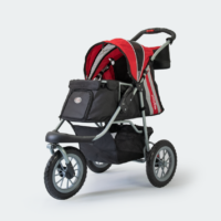 InnoPet Dog Pram Comfort EFA ECO Red Black Oblique View Mesh Open