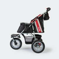 InnoPet Dog Pram Comfort EFA ECO Red Black Side View Cabin Open