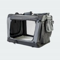 innopet-soft-crate-all-in-one-nylon-grey-front-open