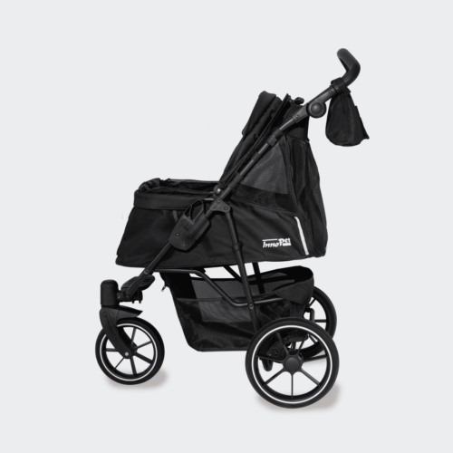 innopet-dog-pram-premium-cozy-black-side-cabin-open