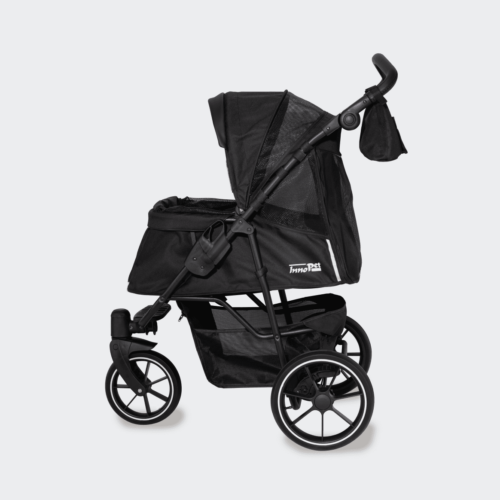 innopet-dog-pram-premium-cozy-black-side-mesh-open
