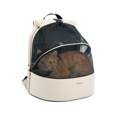 Ibiyaya Panorama small pet backpack buttermilk