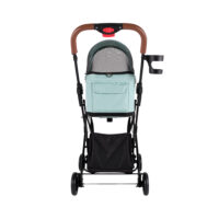 Ibiyaya Travois Tri-Fold dog Stroller in colour light blue. Compactly folding pet stroller with cabin that can be used as pet car seat.