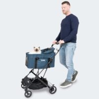 InnoPet Cat stroller Dog pram wit detachable cabin pet buggy and pet car seat in one 2-in-1 Compact